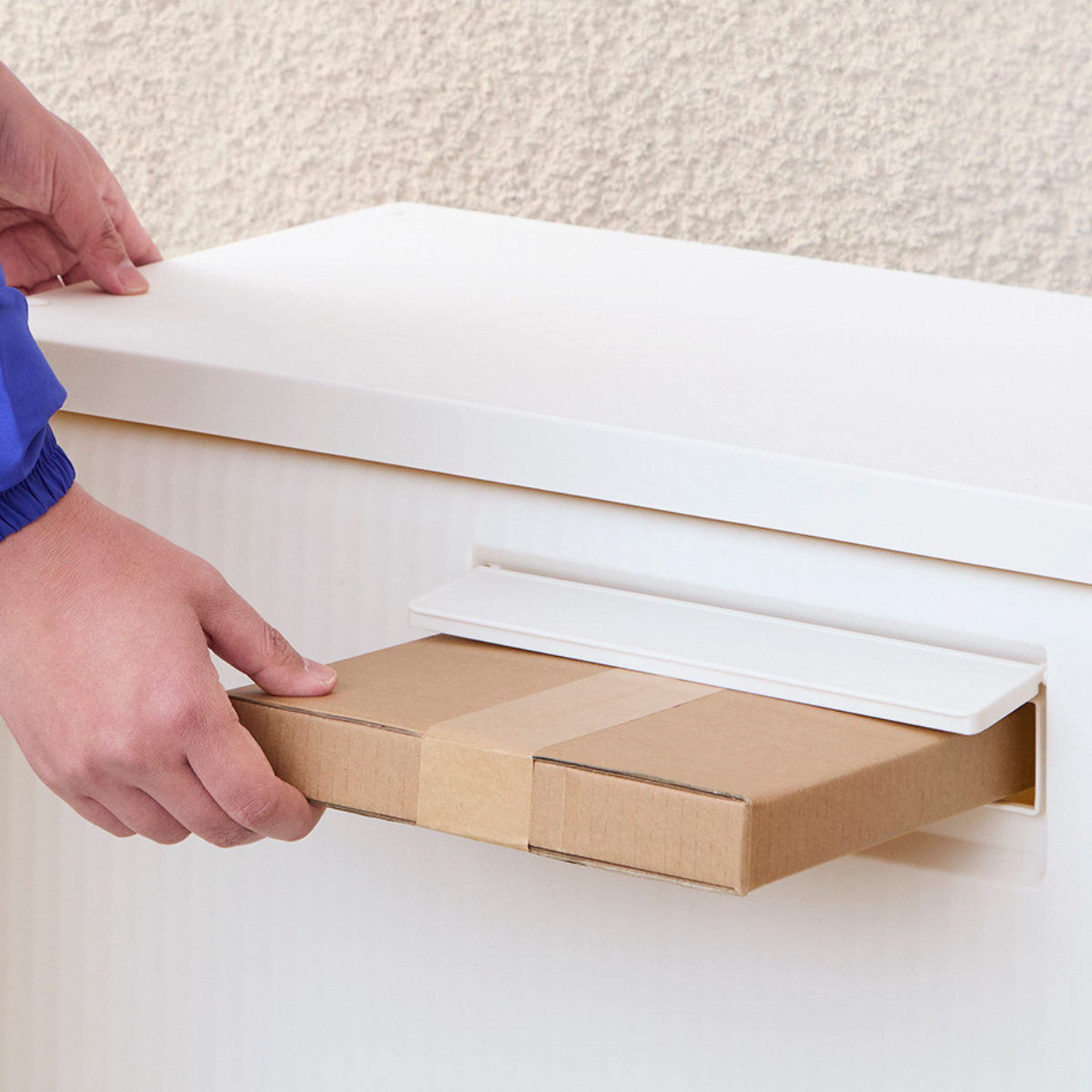 宅配ボックス 積み重ねても受け取れる宅配ボックス ( 宅配 ボックス ポスト一体型 ポスト 宅配ポスト 一戸建て用 スタッキング 1段 据え置き 置き配用ボックス ステッカー 郵便 郵便受け 宅配BOX 戸建 屋外 ) 【ダークグレー】 ダークグレー