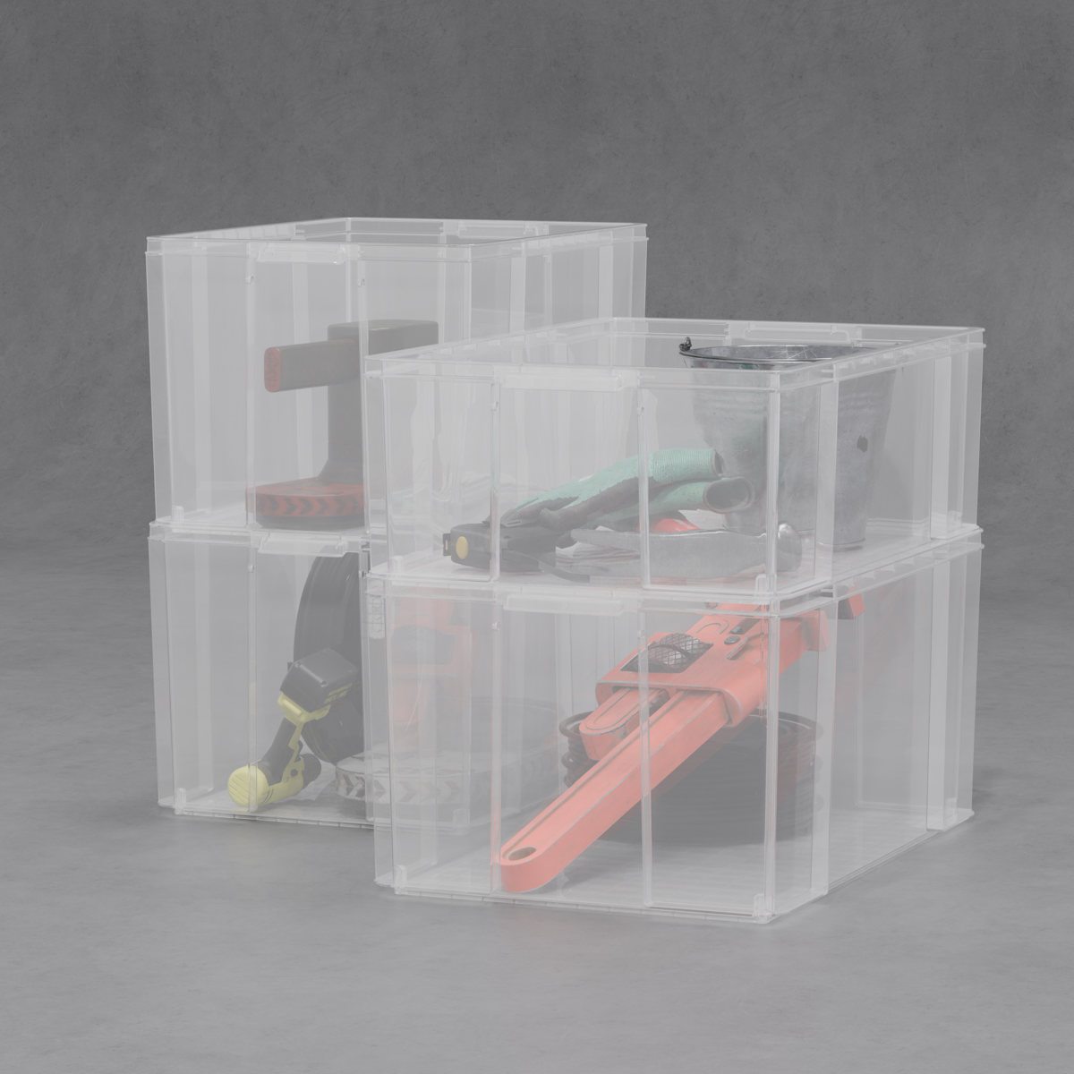 収納ボックス ロックス BOX 440L 大容量 幅29×奥行43×高さ30.5cm フタなし ( 収納ケース 積み重ね 丈夫 頑丈 収納 日本製 衣装ケース ストッカー 保管 スタッキング 工具箱 整理整頓 )