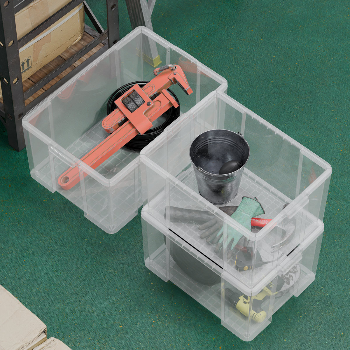 収納ボックス ロックス BOX 530L 大容量 幅38×奥行52×高さ30.5cm フタなし ( 収納ケース 積み重ね 丈夫 頑丈 収納 日本製 衣装ケース ストッカー 保管 スタッキング 工具箱 整理整頓 )