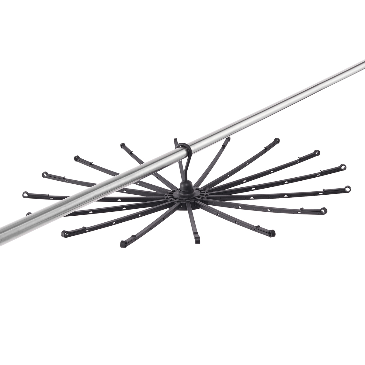 物干し 室内 ブラック ポーリッシュ パラソルスタンド 3段 ( PORISH ハンガー パラソル インテリア物干し 物干しスタンド 洗濯 洗濯ハンガー 2way ランドリー 衣類 フェイスタオル 折り畳み コンパクト )