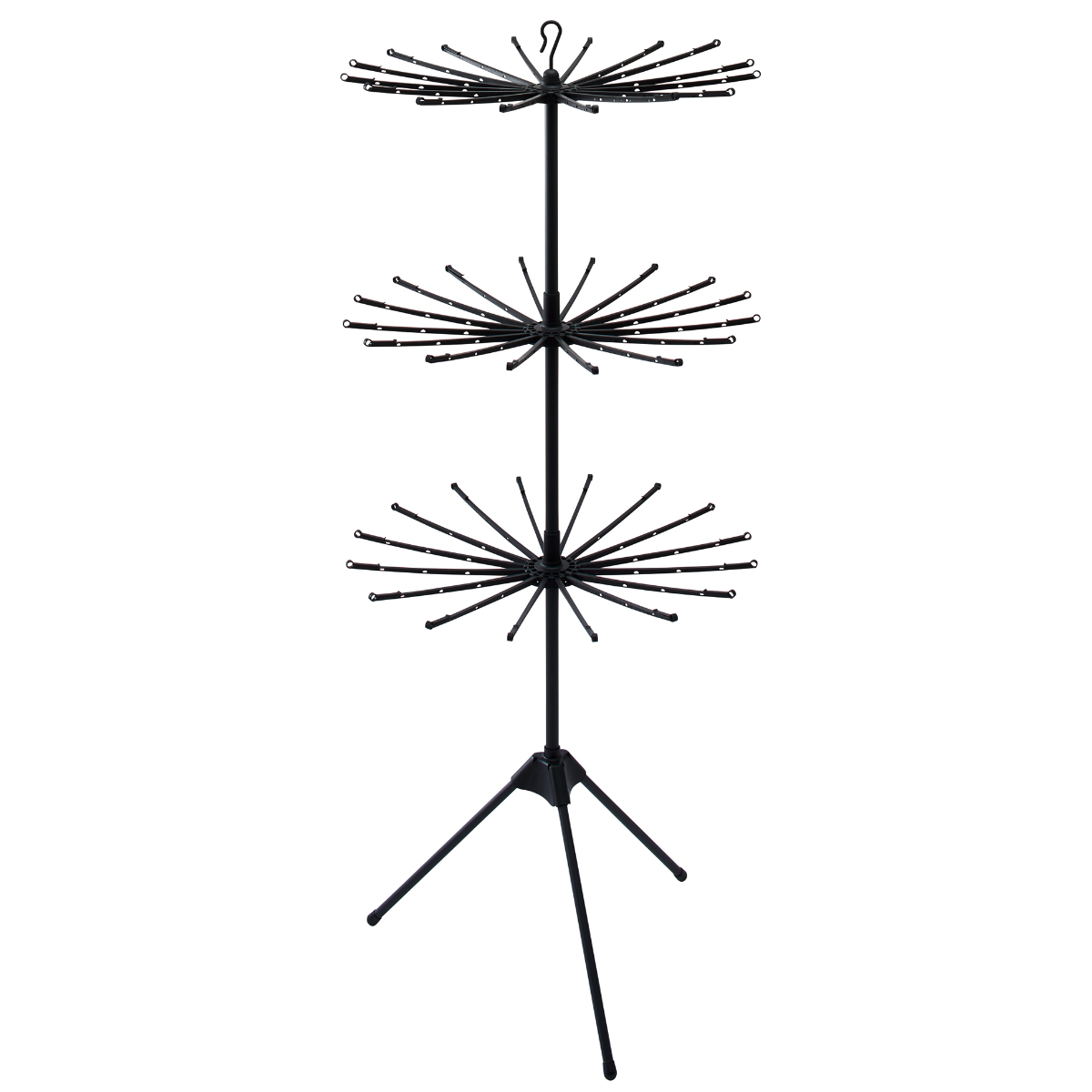 物干し 室内 ブラック ポーリッシュ パラソルスタンド 3段 ( PORISH ハンガー パラソル インテリア物干し 物干しスタンド 洗濯 洗濯ハンガー 2way ランドリー 衣類 フェイスタオル 折り畳み コンパクト )