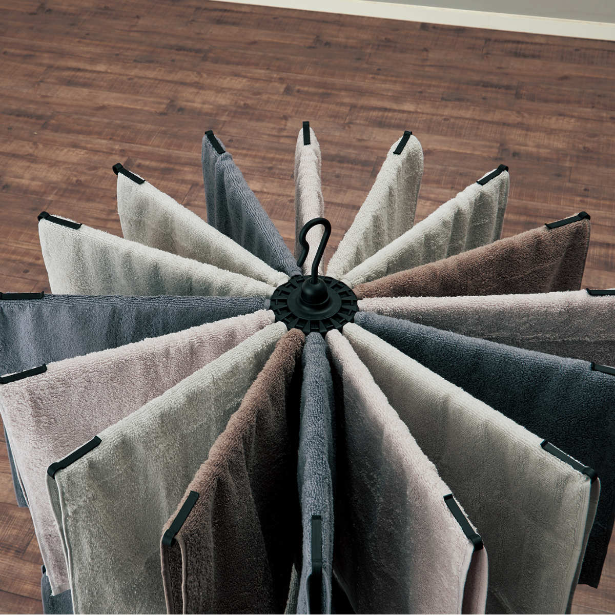 物干し 室内 ブラック ポーリッシュ パラソルスタンド 3段 ( PORISH ハンガー パラソル インテリア物干し 物干しスタンド 洗濯 洗濯ハンガー 2way ランドリー 衣類 フェイスタオル 折り畳み コンパクト )