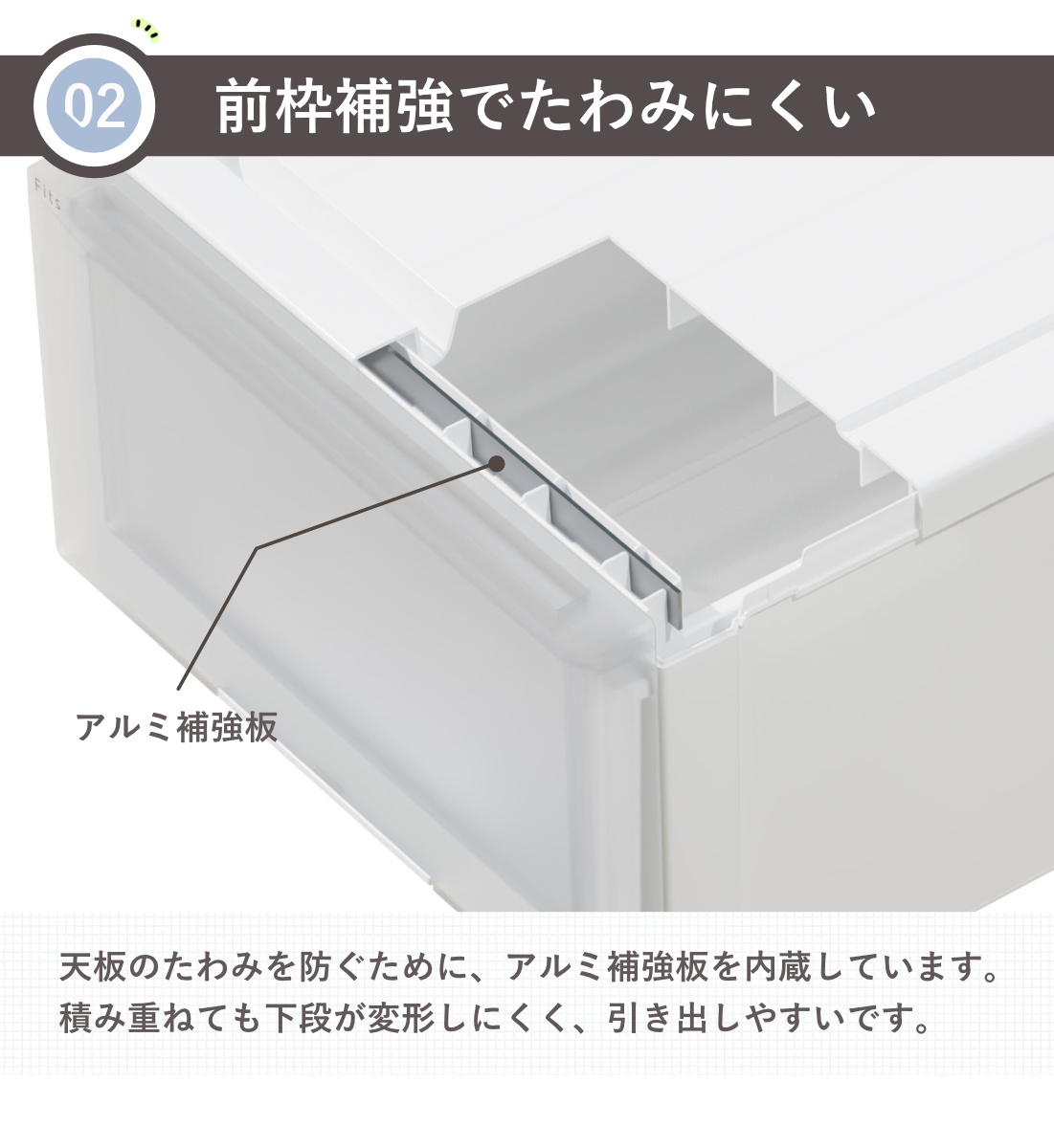 収納ケース 4個セット 幅44×奥行74×高さ30cm Fits フィッツケース アドバンス 74-44L 押入れ ( フィッツ 収納 プラスチック 衣装ケース 収納ボックス 日本製 引出し 天馬 押入れ収納 クローゼット 積み重ね 押し入れ ) 【ホワイトクリア】 ホワイトクリア