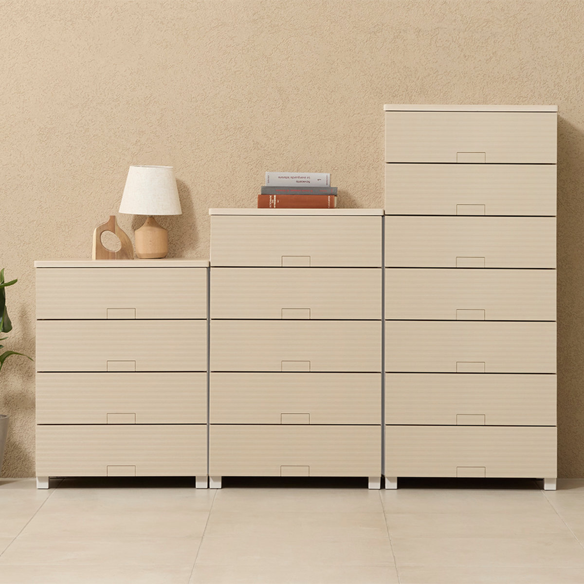 チェスト フィッツチェスト ウッド 6505 5段 Fits 幅65×奥行41×高さ105cm ( タンス 引き出し 収納 衣類収納 日本製 完成品 フィッツ プラスチック 引き出しロック 衣装ケース リビング収納 洋タンス 収納ケース 木製天板 ) 【ベージュ】 ベージュ