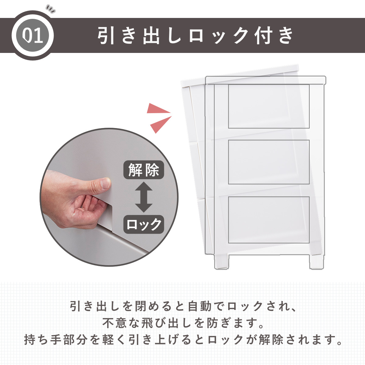 チェスト フィッツチェスト フルフラット 7504 4段 幅75×奥行41×高さ85cm ( タンス 引き出し 収納 衣類収納 完成品 プラスチック 引き出しロック フィッツ 衣装ケース リビング収納 収納ケース 洋タンス ストッパー付き ) 【ホワイト】 ホワイト
