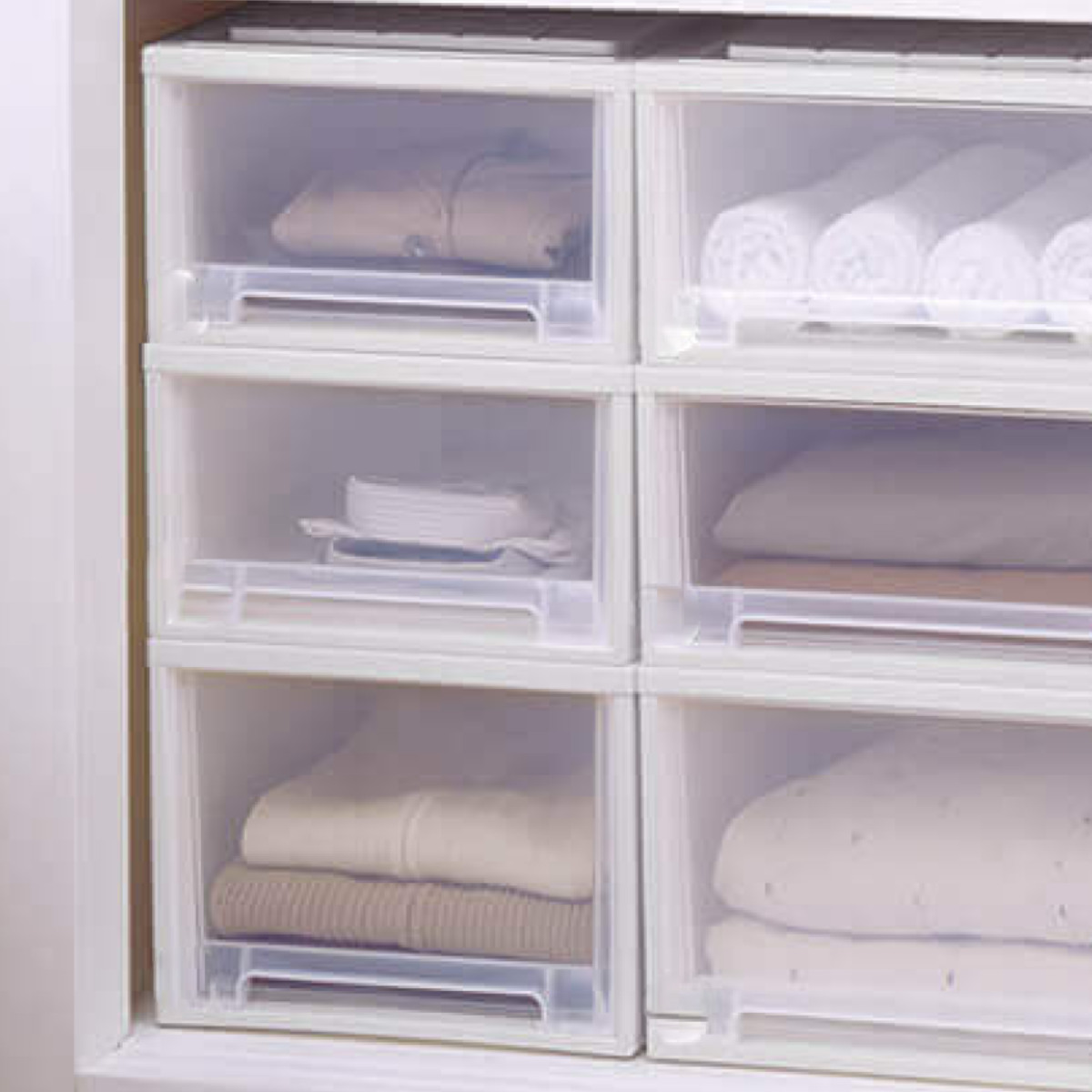 収納ケース 4個セット Fitsケースに積み重ねられる ビュートケース ワイド W-23 引き出し 押入れ ( 収納 衣装ケース 積み重ね 幅44 奥行74 高さ23 天馬 日本製 押し入れ収納ケース スタッキング 収納ボックス 押し入れ 押入れ収納 )