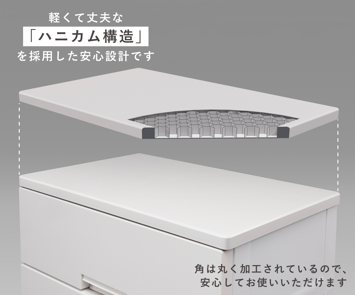 チェスト フィッツチェスト 7504 4段 Fits 幅75×奥行41×高さ85cm ( タンス 引き出し 収納 衣類収納 日本製 完成品 フィッツ プラスチック 引き出しロック 衣装ケース リビング収納 洋タンス 収納ケース 木製天板 ストッパー付き ) 【グレー】 グレー