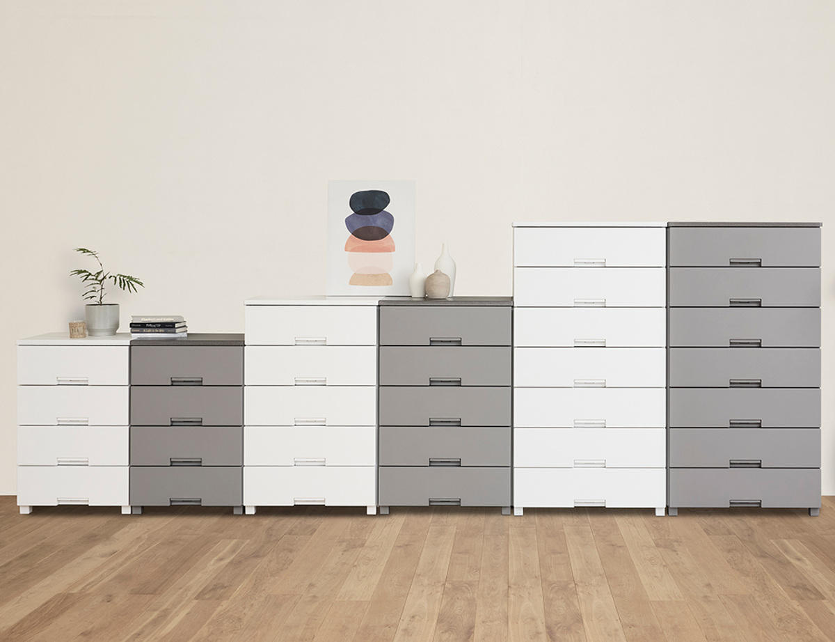 チェスト フィッツチェスト 7505 5段 Fits 幅75×奥行41×高さ105cm ( タンス 引き出し 収納 衣類収納 日本製 完成品 フィッツ プラスチック 引き出しロック 衣装ケース リビング収納 洋タンス 収納ケース 木製天板 ストッパー付き ) 【ホワイト】 ホワイト