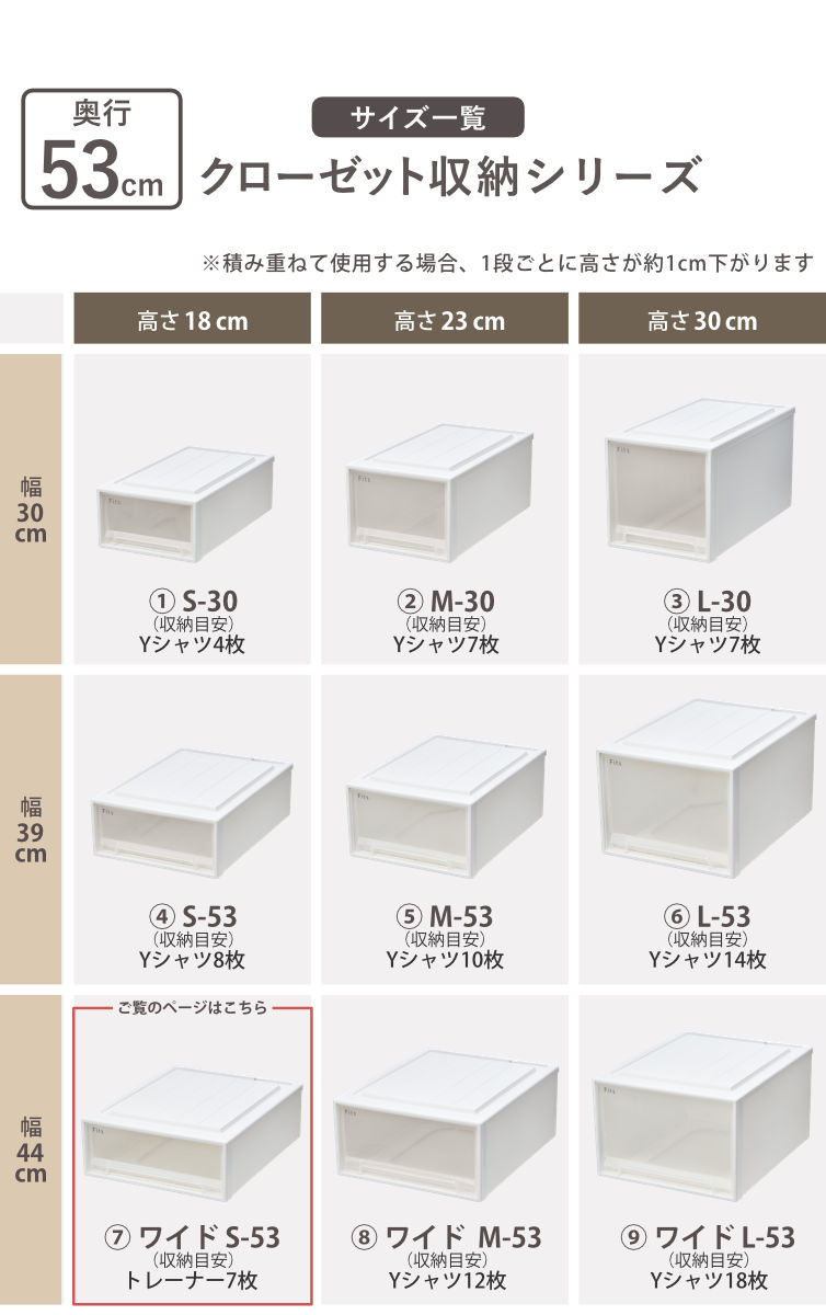 収納ケース Fits フィッツ フィッツケース クローゼット ワイド S-53 4