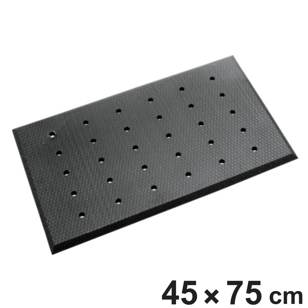マット 耐油クッションマットFW 45×75cm 穴あきタイプ ( 法人限定 業務用 滑り止めマット 厚手 クッション 耐油 耐水 疲労軽減 RoHS指令対応 ブラック ゴム製 クッションマット ラバーマット 床 立ち作業 衝撃緩衝 工場 )