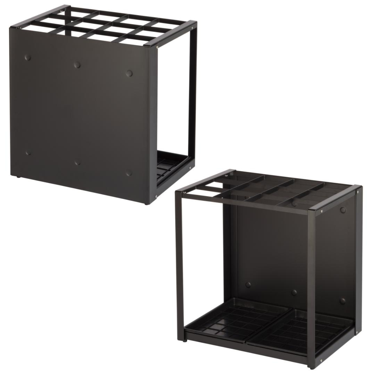 傘立て 36本用 パネル傘立 ( 法人限定 傘たて 業務用 玄関収納 傘 スチール製 長傘 収納 アンブレラ スタンド 省スペース シンプル 黒 白 おしゃれ ) 【ブラック】 ブラック