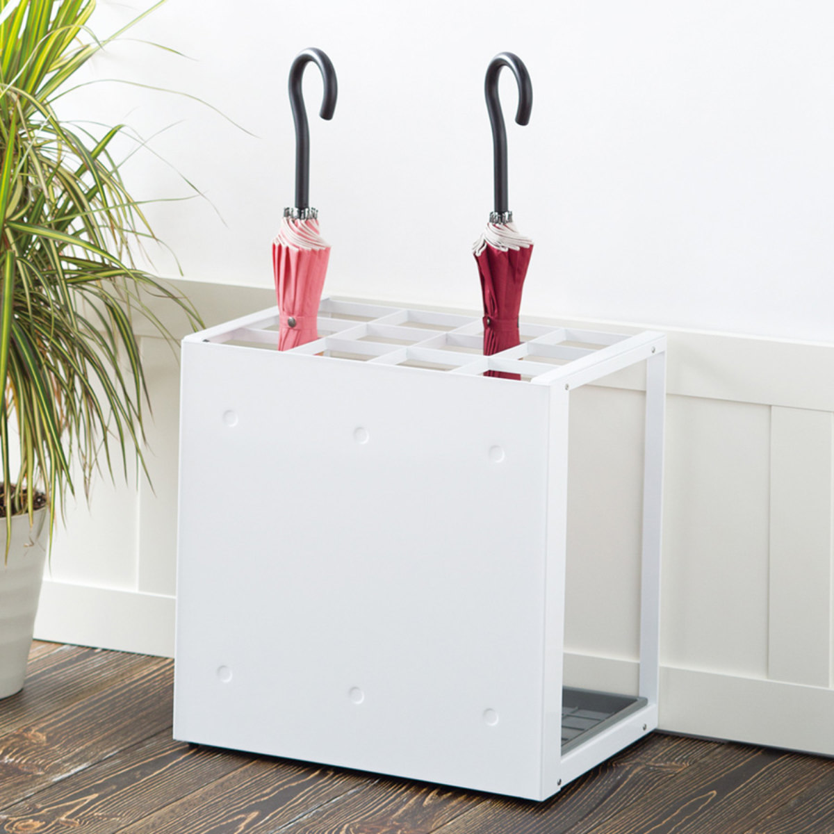 傘立て 36本用 パネル傘立 ( 法人限定 傘たて 業務用 玄関収納 傘 スチール製 長傘 収納 アンブレラ スタンド 省スペース シンプル 黒 白 おしゃれ ) 【ブラック】 ブラック