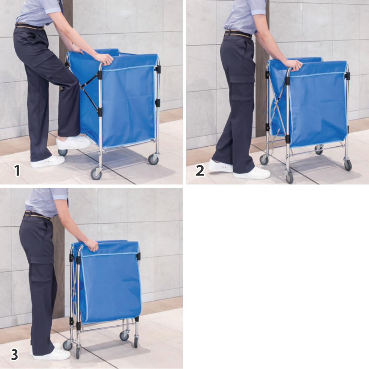 カート スタンディングカート 本体 大 直径10cmキャスター ( 法人限定 台車 フレーム 222L用 折り畳み式 連結可能 フレームのみ ゴミ箱 業務用 ダストカート 運搬台車 スチール製 運搬 回収 )