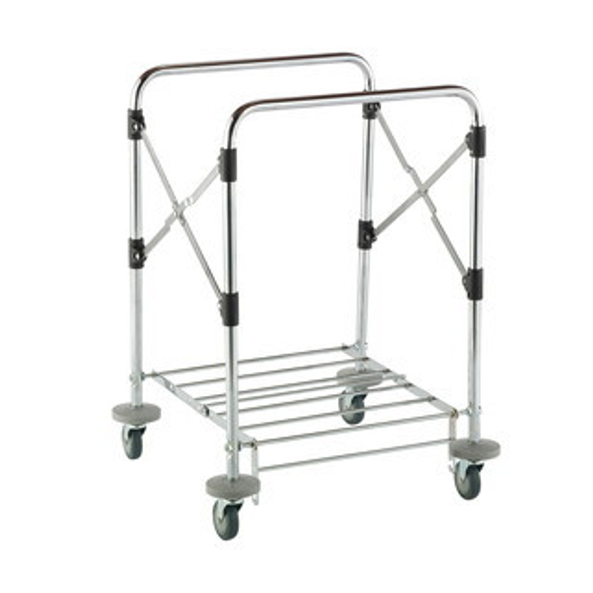 カート スタンディングカート 本体 小 直径7.5cmキャスター バンパー付き ( 法人限定 台車 フレームのみ 121L用 折り畳み式 連結可能 傷防止 業務用 ゴミ箱 ダストカート 運搬台車 スチール製 フレーム 運搬 回収 )