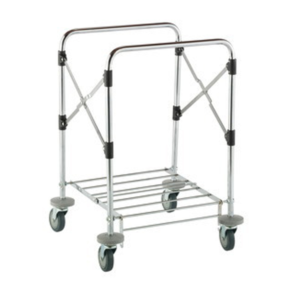 カート スタンディングカート 本体 小 直径10cmキャスター バンパー付き ( 法人限定 台車 フレームのみ 121L用 折り畳み式 連結可能 傷防止 業務用 ゴミ箱 ダストカート 運搬台車 スチール製 フレーム 運搬 回収 )