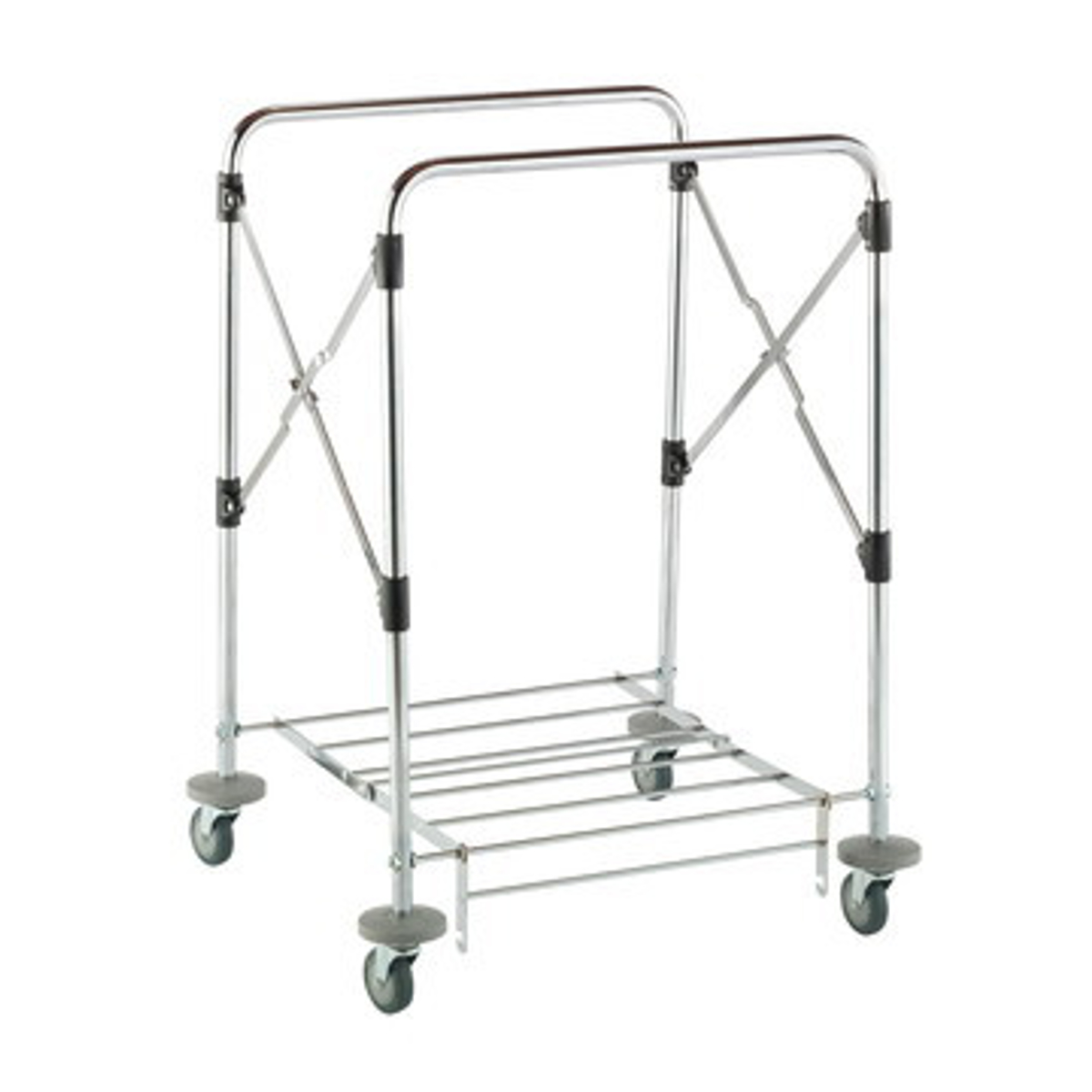 カート スタンディングカート 本体 大 直径7.5cmキャスター バンパー付き ( 法人限定 台車 フレームのみ 222L用 折り畳み式 連結可能 傷防止 業務用 ゴミ箱 ダストカート 運搬台車 スチール製 フレーム 運搬 回収 )