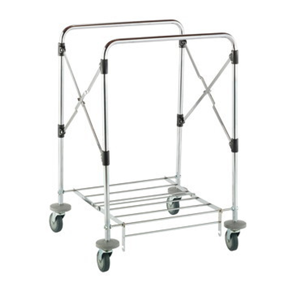 カート スタンディングカート 本体 大 直径10cmキャスター バンパー付き ( 法人限定 台車 フレームのみ 222L用 折り畳み式 連結可能 傷防止 業務用 ゴミ箱 ダストカート 運搬台車 スチール製 フレーム 運搬 回収 )