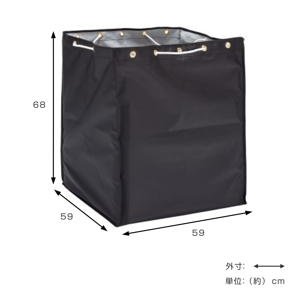 替袋 BMダストカー 黒 約236L ( 法人限定 袋のみ BMダストカー専用 ゴミ袋 収納袋 236リットル 袋 ブラック おしゃれ 本体別売 ごみ袋 ダストボックス 収納 布袋 業務用 掃除用具 運搬 回収 )