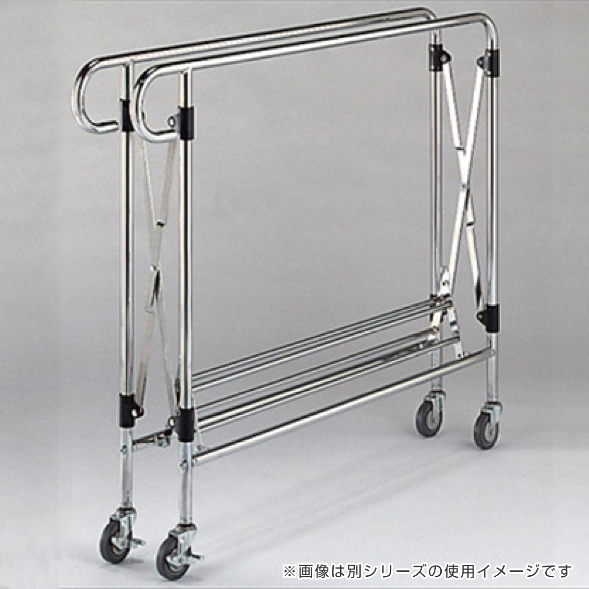 フレーム システムカート ワイド ( 法人限定 カート 台車 折り畳み式 ストッパー付きキャスター フレームのみ スチール製 ゴミ箱 分別 業務用 ダストカート 分別カート 運搬台車 分別回収 運搬 )