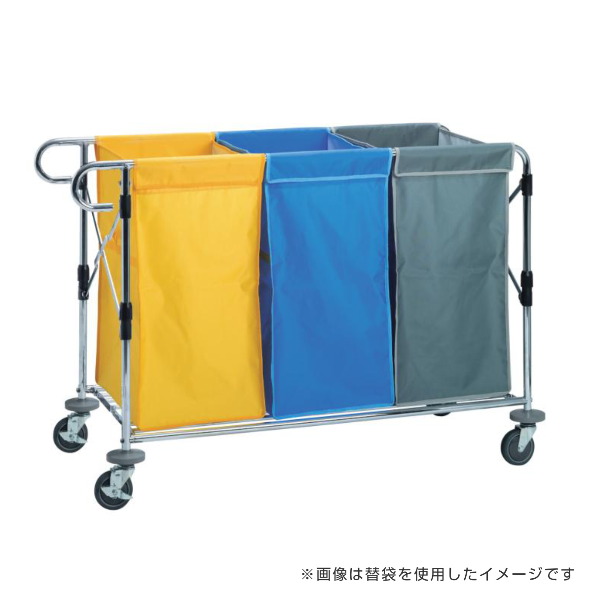 フレーム システムカート ワイド ( 法人限定 カート 台車 折り畳み式 ストッパー付きキャスター フレームのみ スチール製 ゴミ箱 分別 業務用 ダストカート 分別カート 運搬台車 分別回収 運搬 )