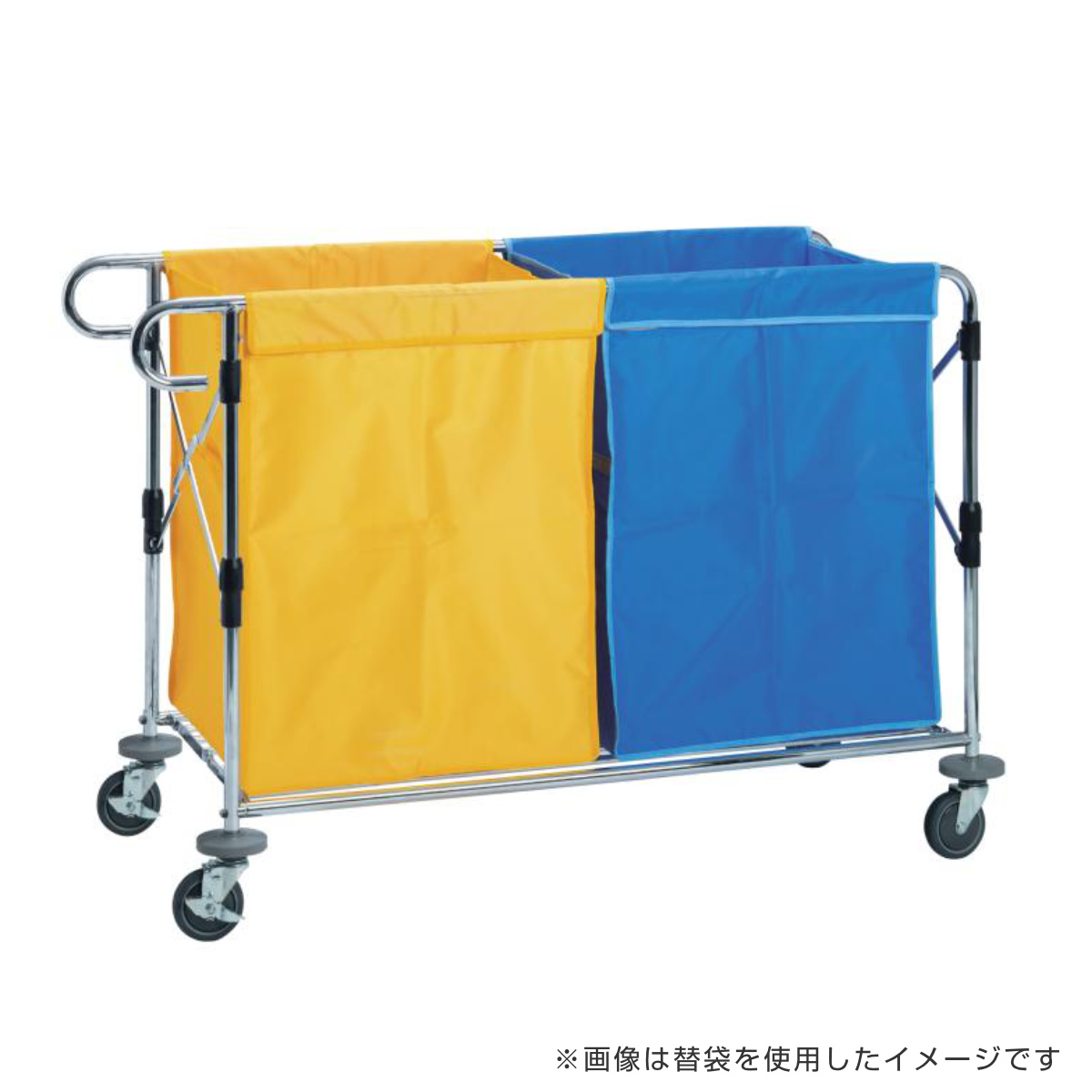 フレーム システムカート ワイド ( 法人限定 カート 台車 折り畳み式 ストッパー付きキャスター フレームのみ スチール製 ゴミ箱 分別 業務用 ダストカート 分別カート 運搬台車 分別回収 運搬 )