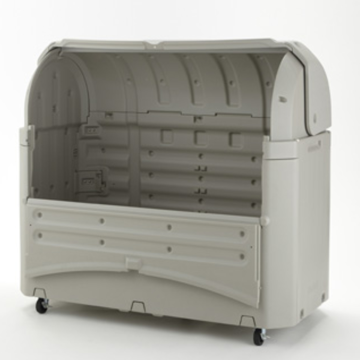 ゴミ箱 約1000L ワイドペールST1000 キャスター付き ( 法人限定 ごみ箱 1000リットル スライド蓋 カギ穴付き 排水口付き ストッパー付きキャスター 屋外収納 コンテナ 収納庫 ゴミ置き場 物置 保管庫 倉庫 鍵別売り )