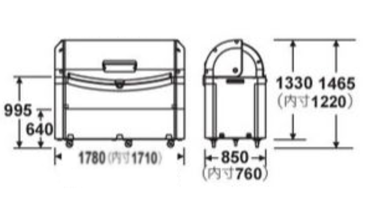ゴミ箱 約1510L ワイドペール ST1500 キャスター付き ( 法人限定 ごみ箱 1510リットル スライド蓋 カギ穴付き 排水口付き ストッパー付きキャスター 屋外収納 コンテナ 収納庫 ゴミ置き場 物置 保管庫 倉庫 鍵別売り )