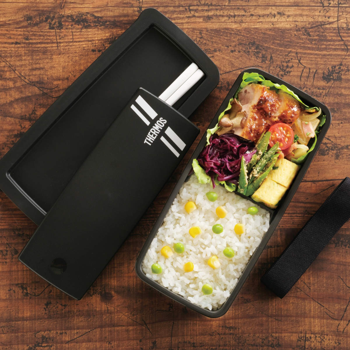 サーモス 弁当箱 1段 700ml フレッシュランチボックス ( THERMOS お弁当 レンジ対応 食洗機対応 ランチボックス メンズ 弁当 一段 食洗機OK レンジOK 一段弁当箱 箸 付き セット 仕切付き 男子 シンプル )