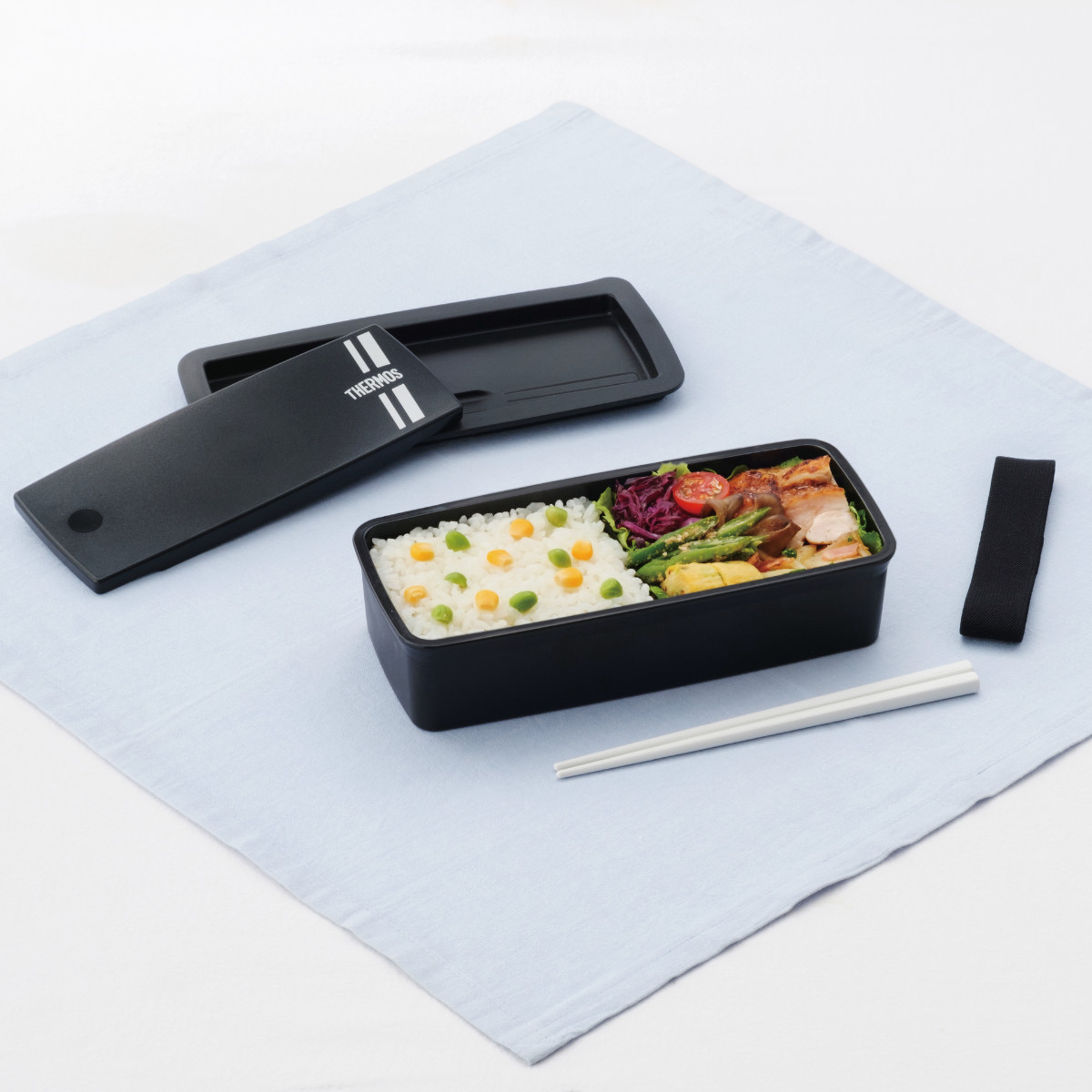 サーモス 弁当箱 1段 700ml フレッシュランチボックス ( THERMOS お弁当 レンジ対応 食洗機対応 ランチボックス メンズ 弁当 一段 食洗機OK レンジOK 一段弁当箱 箸 付き セット 仕切付き 男子 シンプル )