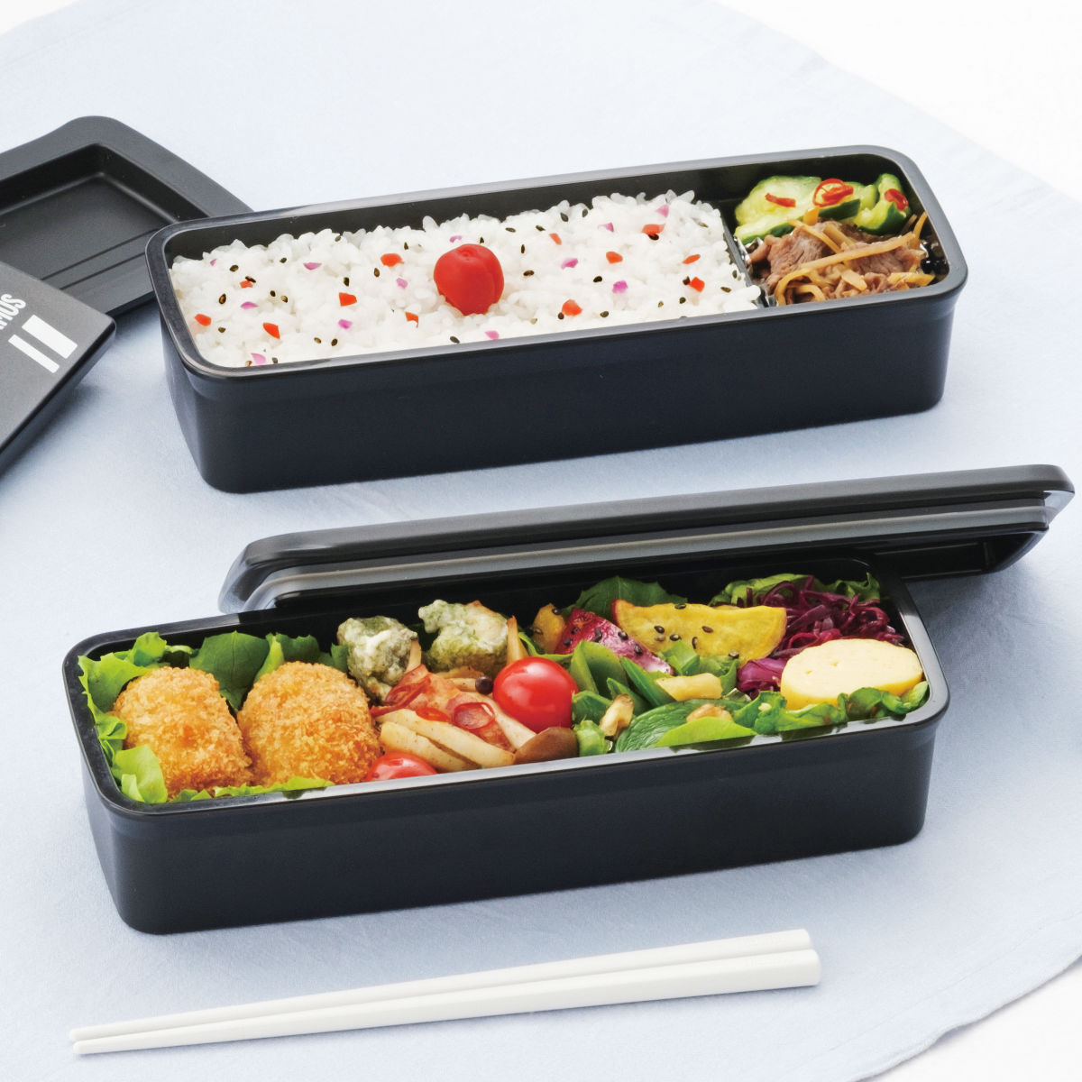 サーモス 弁当箱 2段 980ml フレッシュランチボックス ( THERMOS お弁当 レンジ対応 食洗機対応 ランチボックス メンズ 弁当 一段 食洗機OK レンジOK 一段弁当箱 箸 付き セット 仕切付き 男子 シンプル 大容量 )