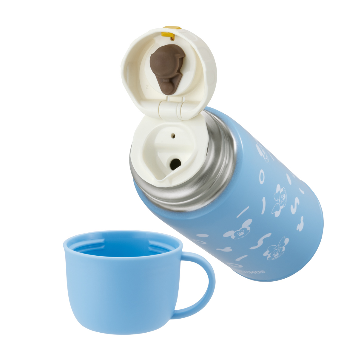 サーモス 水筒 600ml 真空断熱2ウェイボトル FJJ-602WF ( THERMOS 保温 保冷 子供 ワンタッチ ステンレスボトルル スポーツ飲料対応 0.6L 2way 直飲み コップ飲み スポーツドリンク対応 スポーツボトル ダイレクト ボトル キッズ ) 【ブルーブラウン】 ブルーブラウン