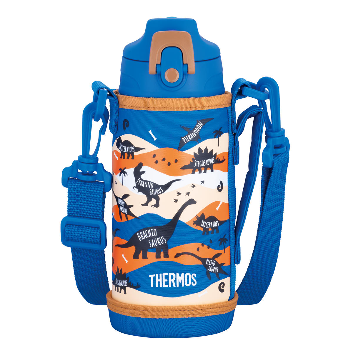 サーモス 水筒 600ml 真空断熱2ウェイボトル FJJ-602WF ( THERMOS 保温 保冷 子供 ワンタッチ ステンレスボトルル スポーツ飲料対応 0.6L 2way 直飲み コップ飲み スポーツドリンク対応 スポーツボトル ダイレクト ボトル キッズ ) 【ブルーブラウン】 ブルーブラウン