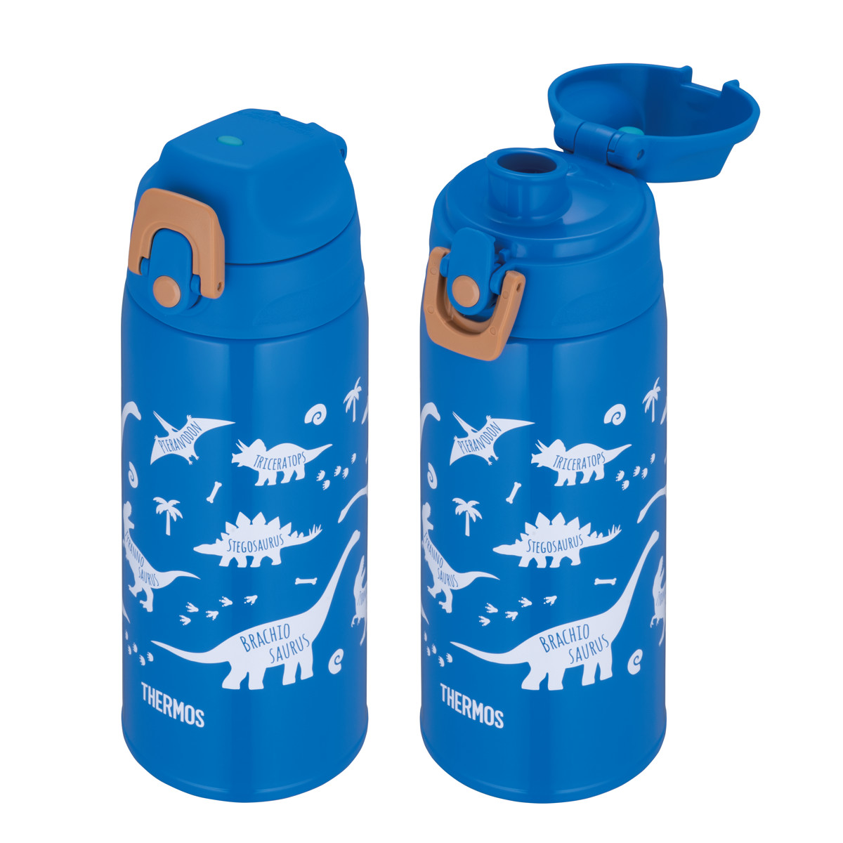 サーモス 水筒 600ml 真空断熱2ウェイボトル FJJ-602WF ( THERMOS 保温 保冷 子供 ワンタッチ ステンレスボトルル スポーツ飲料対応 0.6L 2way 直飲み コップ飲み スポーツドリンク対応 スポーツボトル ダイレクト ボトル キッズ ) 【ブルーブラウン】 ブルーブラウン