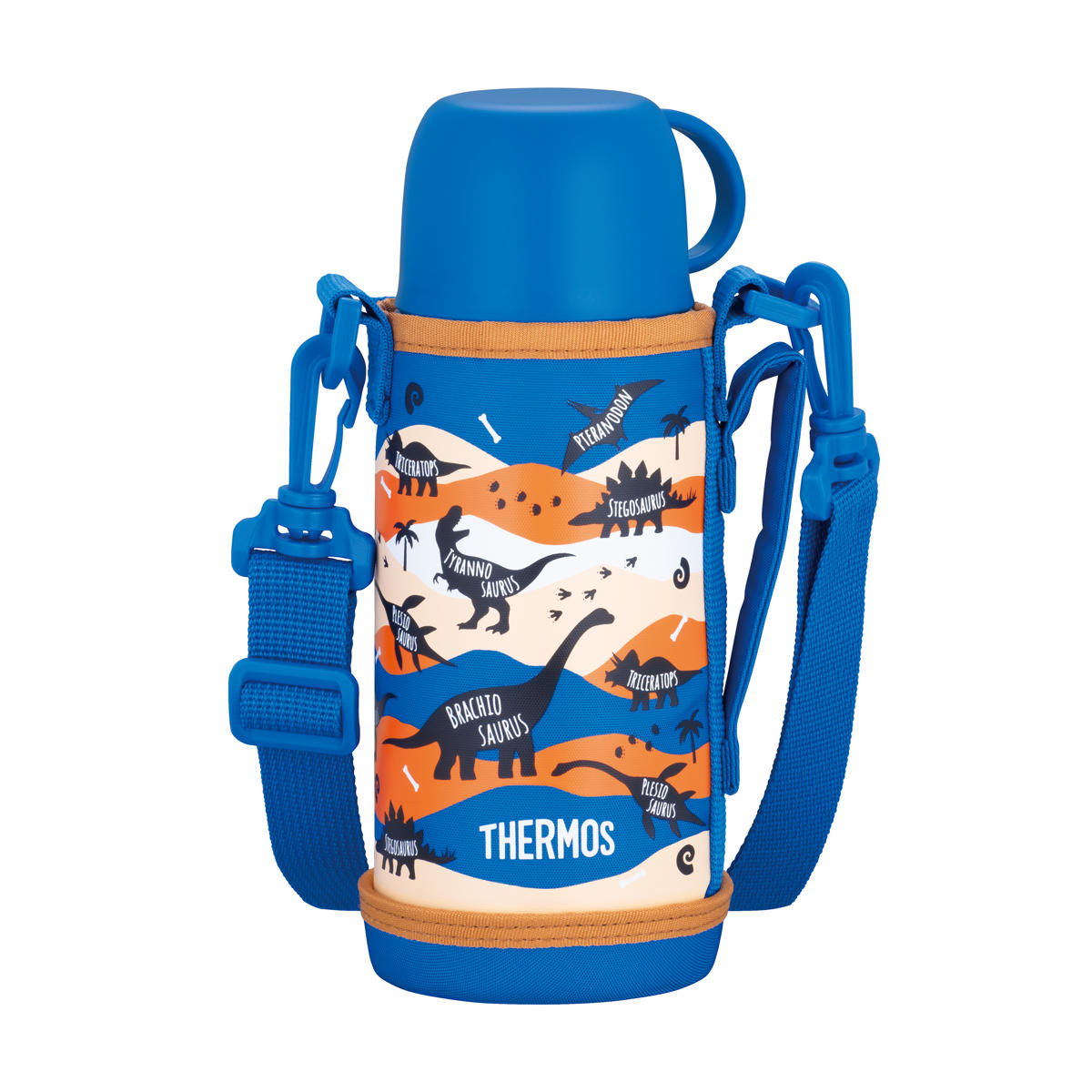 サーモス 水筒 600ml 真空断熱2ウェイボトル FJJ-602WF ( THERMOS 保温 保冷 子供 ワンタッチ ステンレスボトルル スポーツ飲料対応 0.6L 2way 直飲み コップ飲み スポーツドリンク対応 スポーツボトル ダイレクト ボトル キッズ ) 【ブルーブラウン】 ブルーブラウン