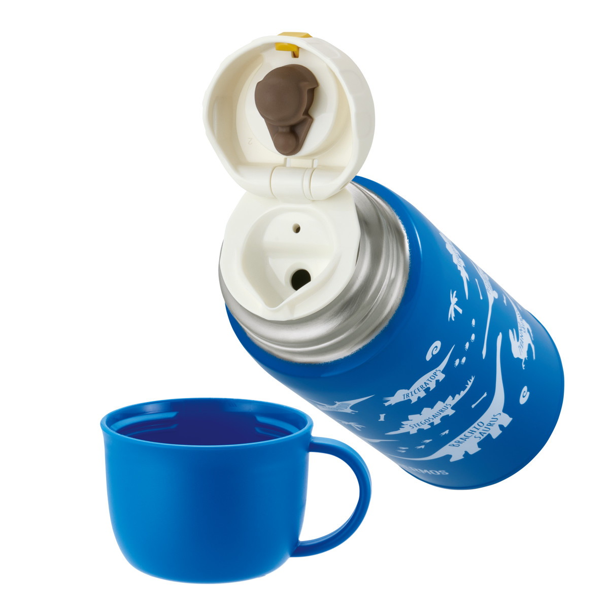 サーモス 水筒 600ml 真空断熱2ウェイボトル FJJ-602WF ( THERMOS 保温 保冷 子供 ワンタッチ ステンレスボトルル スポーツ飲料対応 0.6L 2way 直飲み コップ飲み スポーツドリンク対応 スポーツボトル ダイレクト ボトル キッズ ) 【ブルーブラウン】 ブルーブラウン