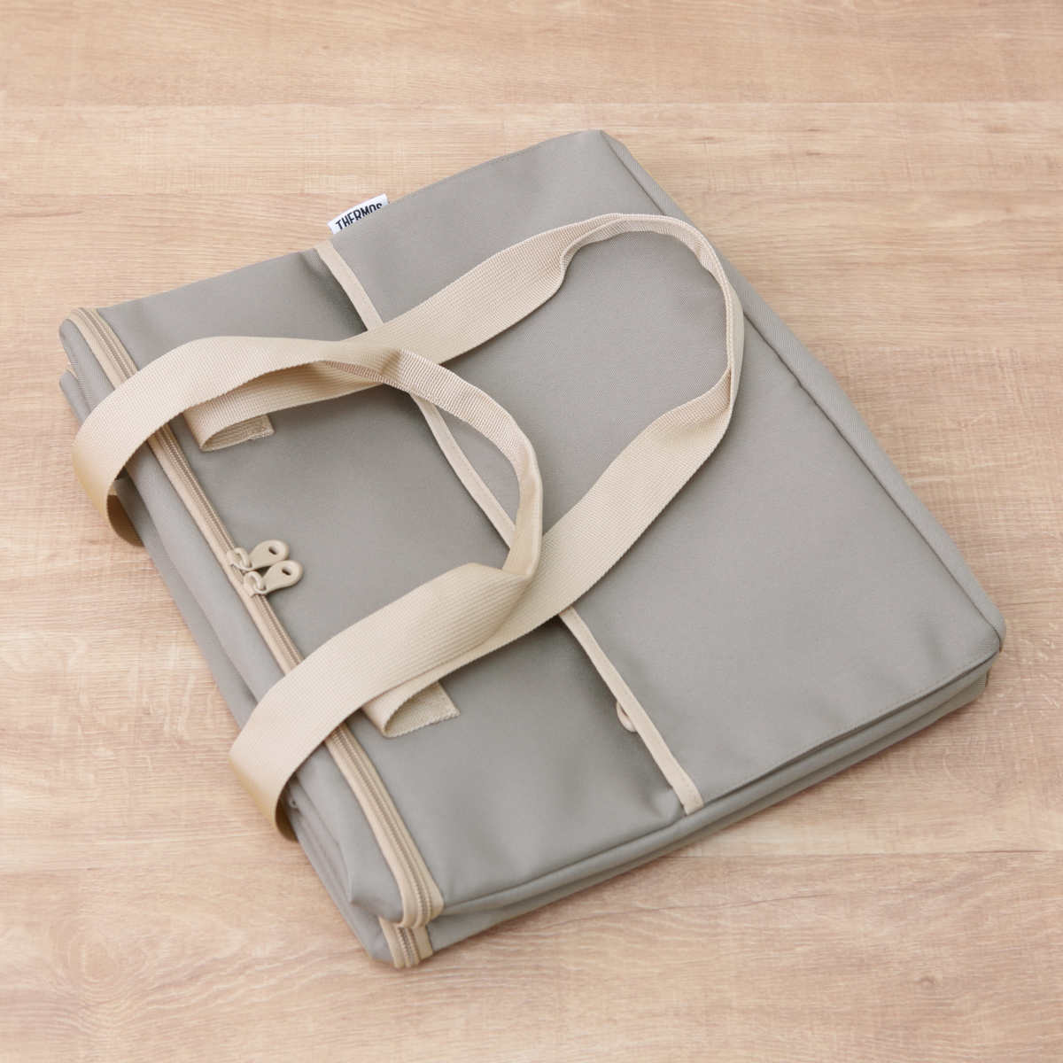 サーモス エコバッグ 25L 保冷 ショッピングバッグ ボックス ( THERMOS マチ付き レジカゴ用 コンパクト 大容量 クーラーバッグ クーラートートバッグ ソフトクーラー 折りたたみ 買い物かご バッグ かばん 鞄 クーラーボックス ) 【グレージュ】 グレージュ