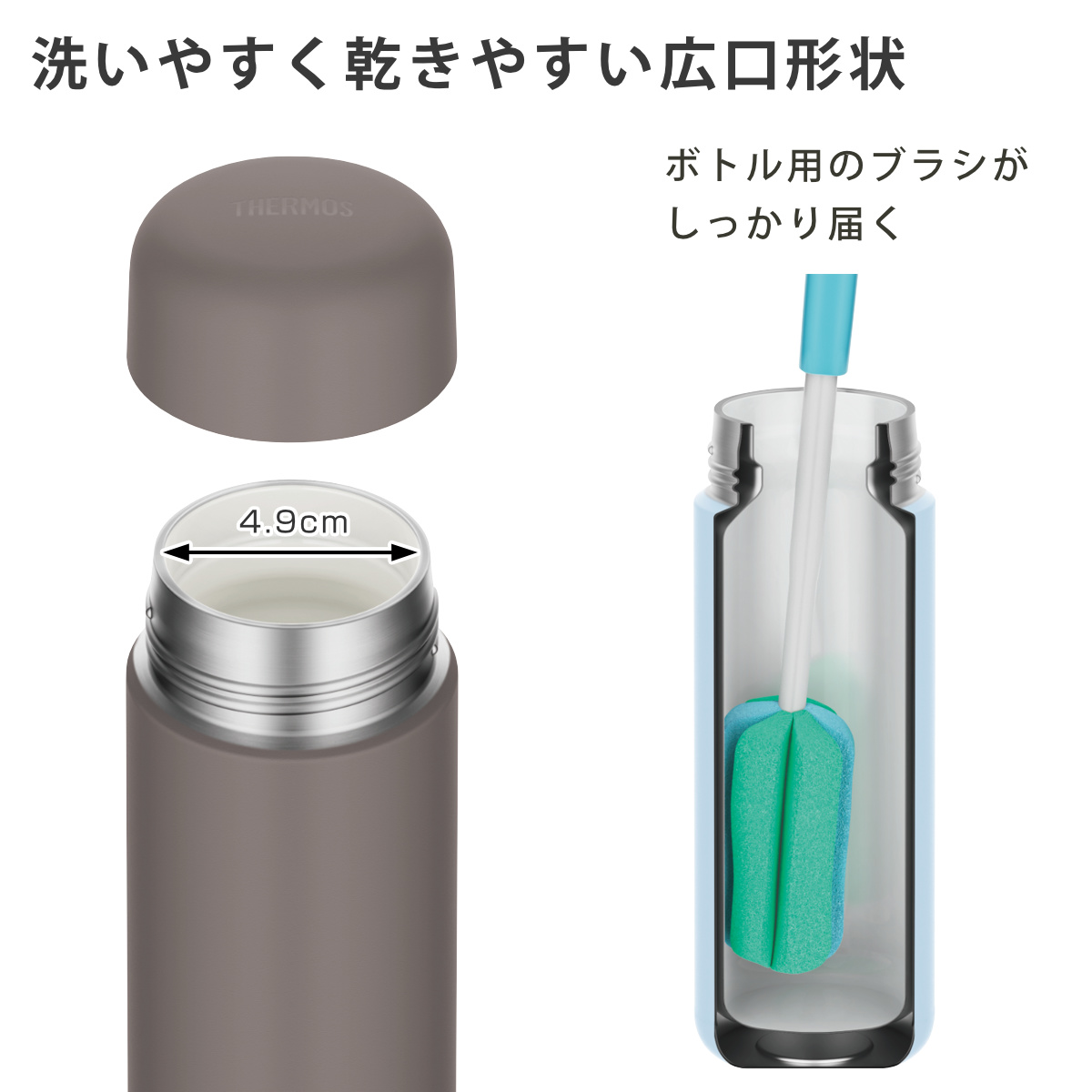 サーモス 水筒 500ml 真空断熱ケータイマグ セラミック加工 JPB-500 ( THERMOS 直飲み 保温 保冷 食洗機対応 スクリュー マグボトル スポーツドリンク対応 食洗機OK ステンレスボトル 魔法瓶 スリム 軽量 マグ ボトル シンプル ) 【ソフトブルー】 ソフトブルー