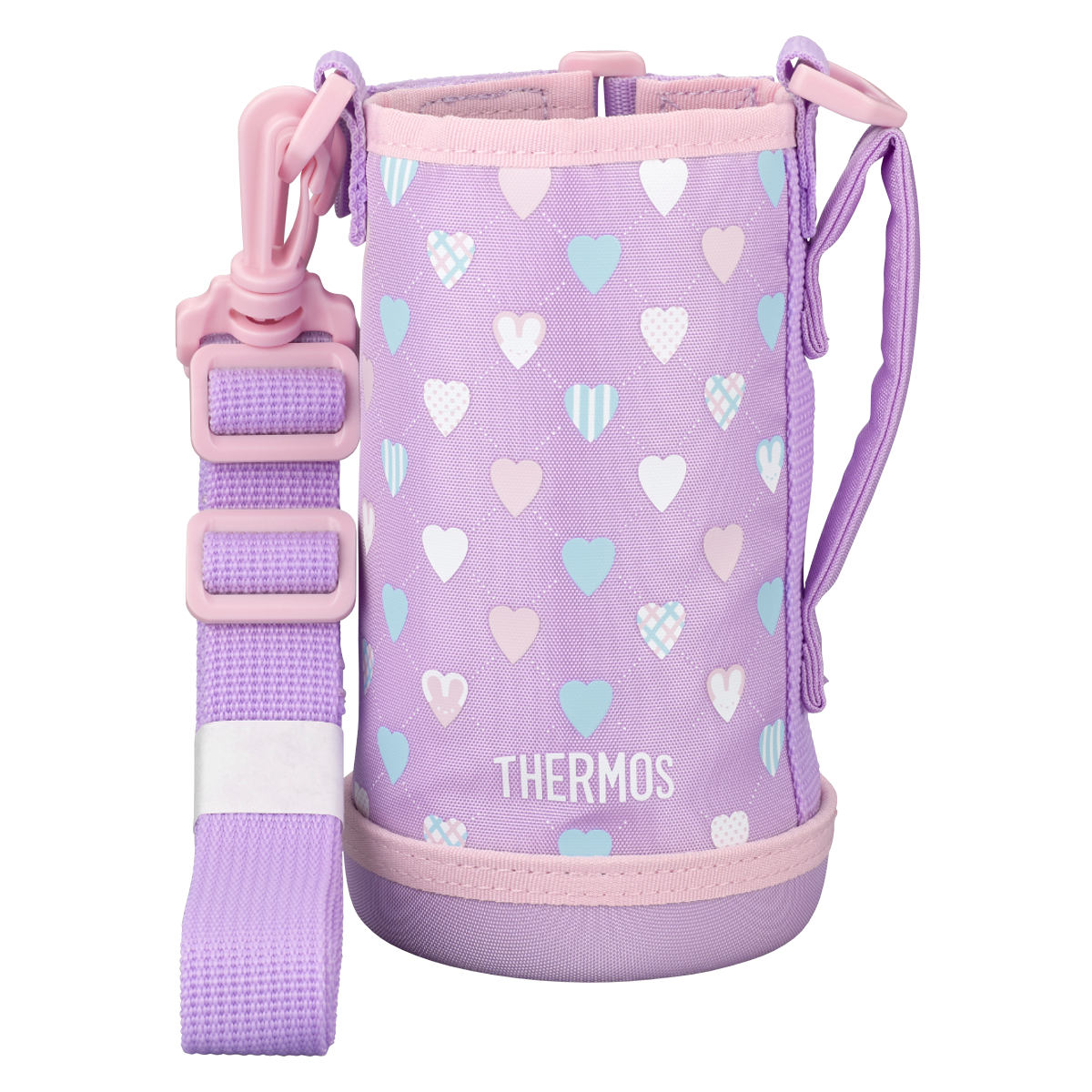 サーモス カバー ストラップ付 水筒 FJJ-600WF 専用 ( THERMOS ポーチ ケース 対応 パーツ 部品 のみ 水筒カバー 専用パーツ 専用部品 水筒用パーツ 交換 交換用 替え ) 【ピンクホワイト】 ピンクホワイト