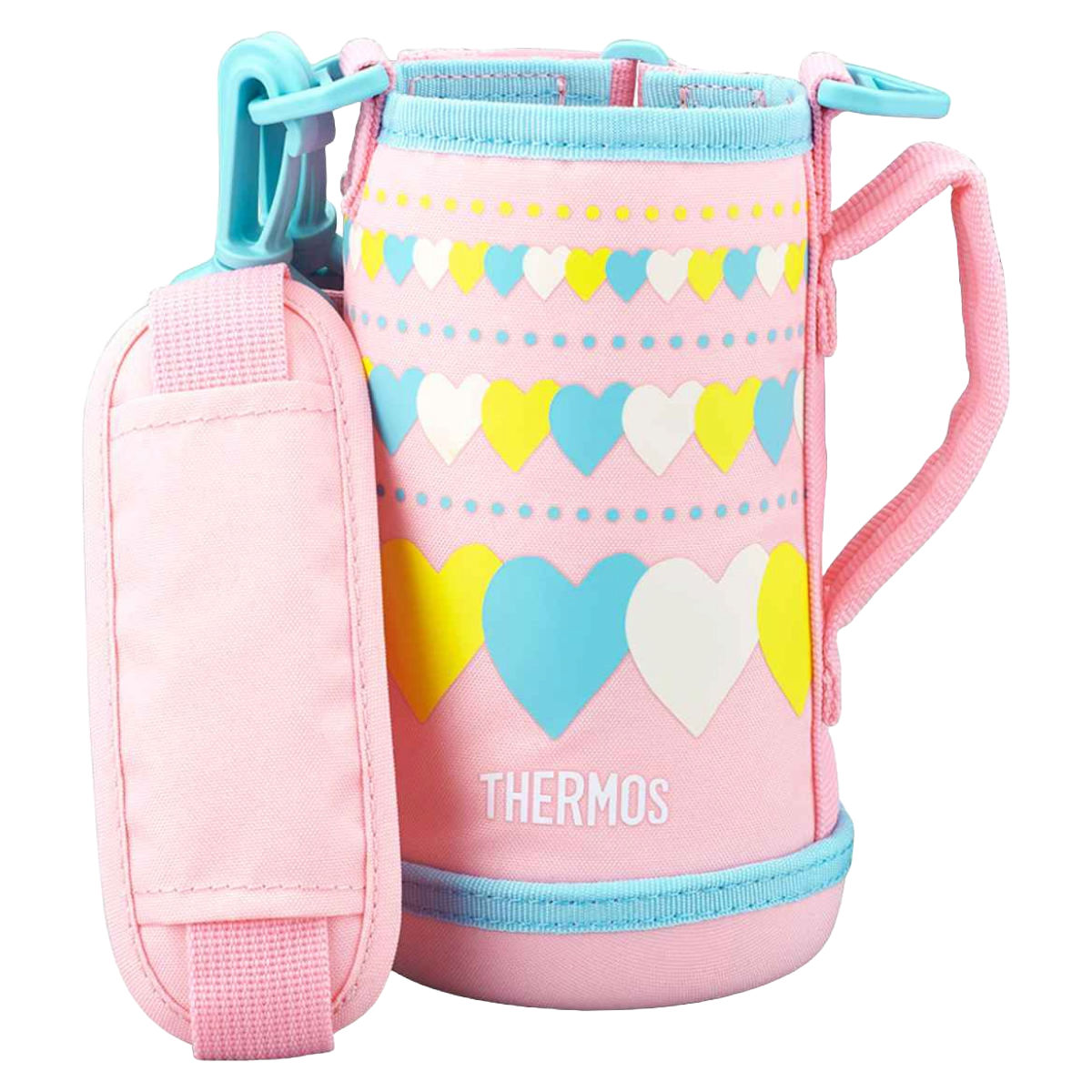 サーモス カバー ストラップ付 水筒 FJJ-600WF 専用 ( THERMOS ポーチ ケース 対応 パーツ 部品 のみ 水筒カバー 専用パーツ 専用部品 水筒用パーツ 交換 交換用 替え ) 【ピンクホワイト】 ピンクホワイト