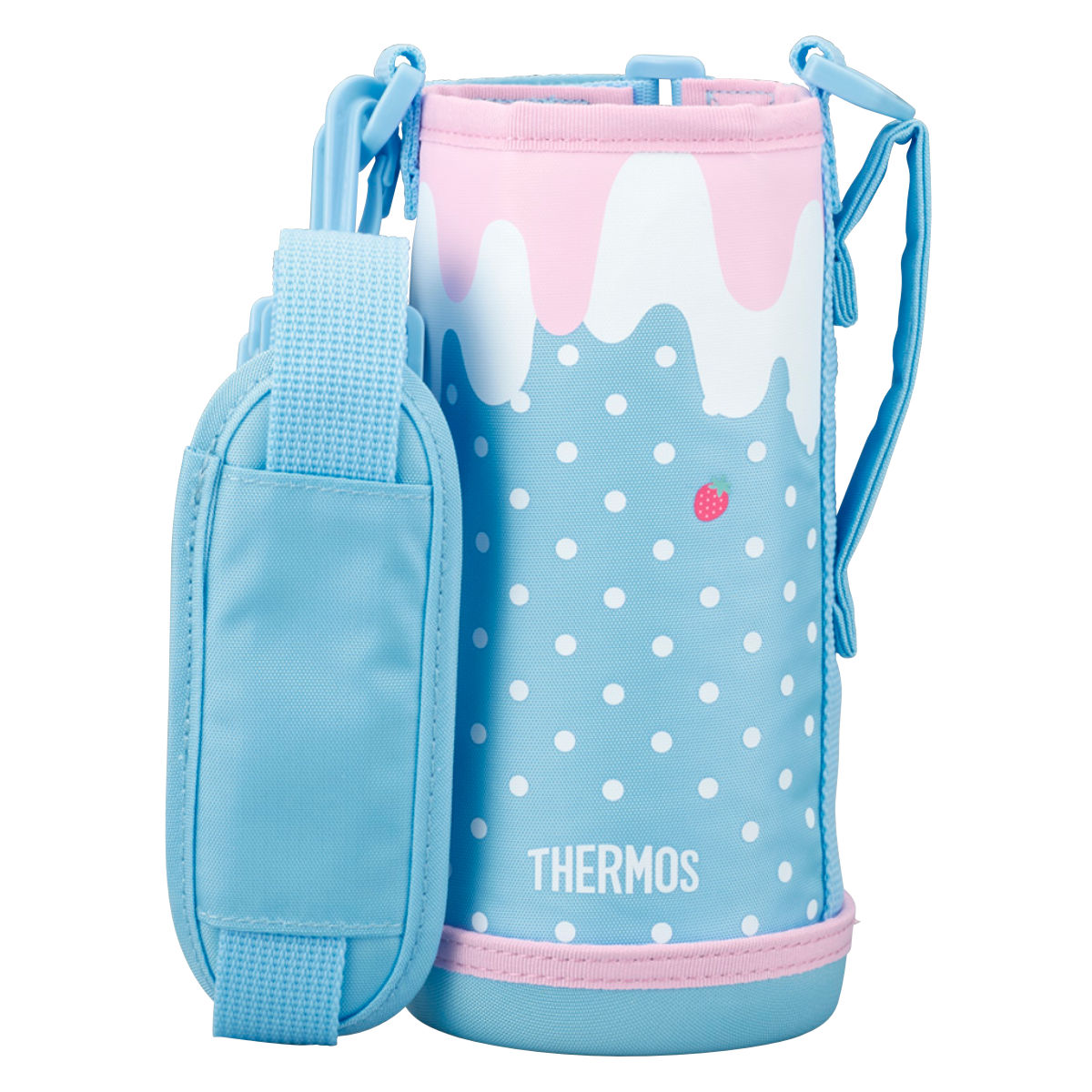 サーモス カバー ストラップ付 水筒 FJJ-800WF 専用 ( THERMOS ポーチ ケース 対応 パーツ 部品 のみ 水筒カバー 専用パーツ 専用部品 水筒用パーツ 交換 交換用 替え ) 【ミントドット】 ミントドット