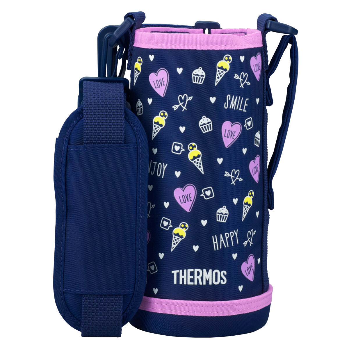 サーモス カバー ストラップ付 水筒 FJJ-800WF 専用 ( THERMOS ポーチ ケース 対応 パーツ 部品 のみ 水筒カバー 専用パーツ 専用部品 水筒用パーツ 交換 交換用 替え ) 【ミントドット】 ミントドット