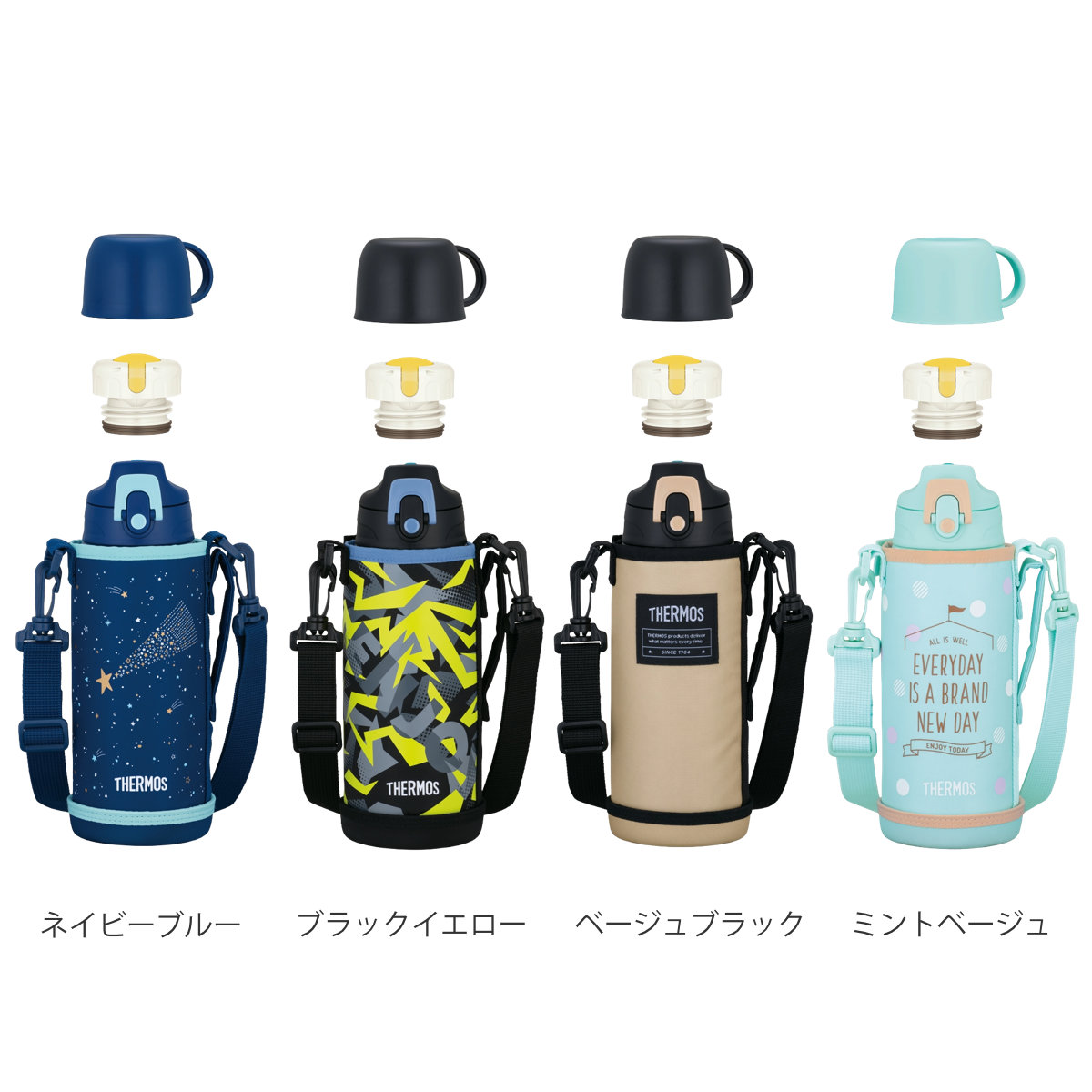 サーモス 水筒 800ml 真空断熱2ウェイボトル FJJ-802WF ( THERMOS 保温 保冷 子供 ワンタッチ ステンレスボトルル スポーツ飲料対応 0.8L 2way 直飲み コップ飲み スポーツドリンク対応 スポーツボトル ダイレクト ボトル キッズ ) 【ブラックイエロー】 ブラックイエロー