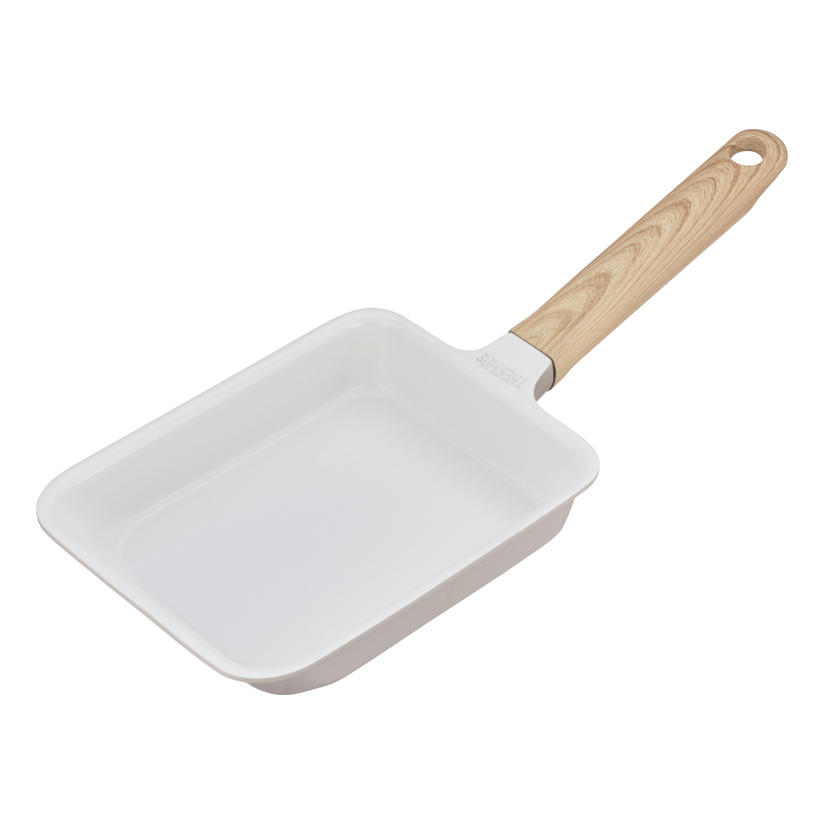 サーモス 卵焼き器 IH対応 セラプロテクト セラミック ( THERMOS ガス火対応 玉子焼き器 フライパン セラミック加工 軽い エッグパン 軽量 丈夫 長持ち PFOA&PFOSフリー セラプロテクトコート グレージュ 木目調ハンドル )