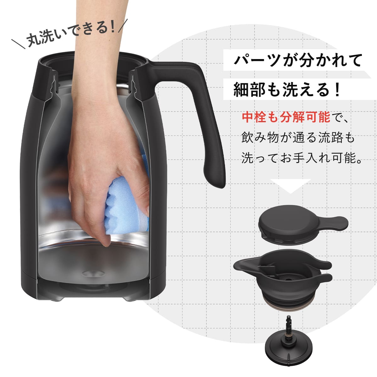 サーモス ポット 2L ステンレスポット ( THERMOS ステンレス 保温 保冷 食洗機対応 卓上ポット ステンレス製 おしゃれ ワンタッチ 魔法びん構造 広口設計 軽量 コンパクト 持ち運び 節約 ) 【ブラウン】 ブラウン