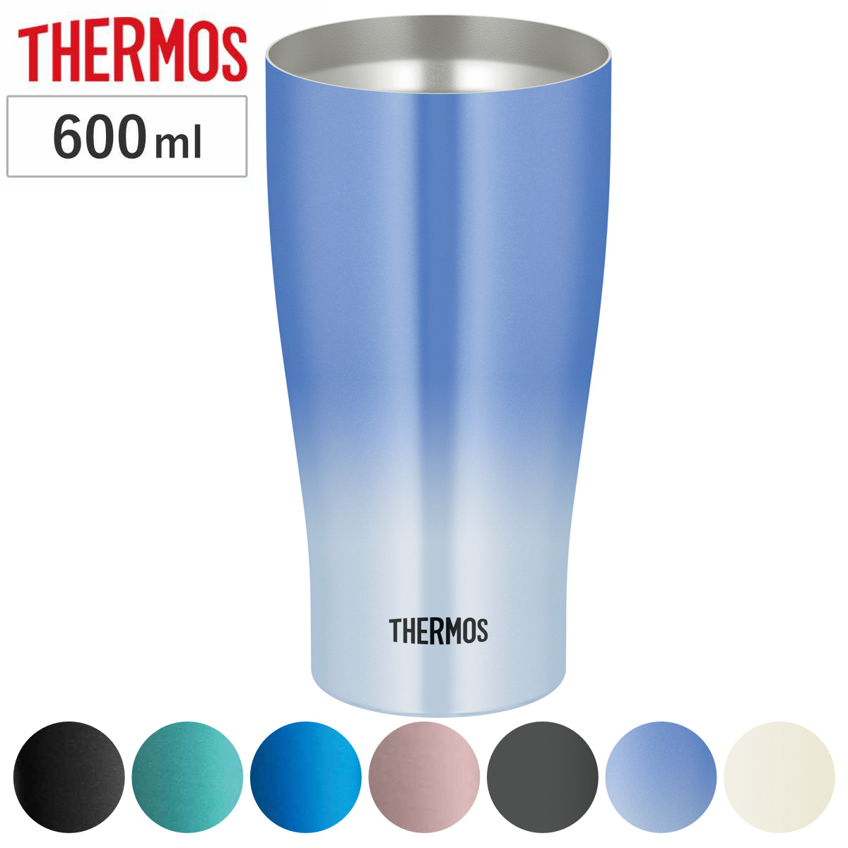 サーモス タンブラー 600ml 真空断熱 ステンレス JDY-600C （ THERMOS 食洗機対応 ステンレスタンブラー コップ カップ 保冷 保温 真空二重構造 コーヒー 珈琲 紅茶 アイス ホット 結露しにくい おしゃれ ） 【マットホワイト】