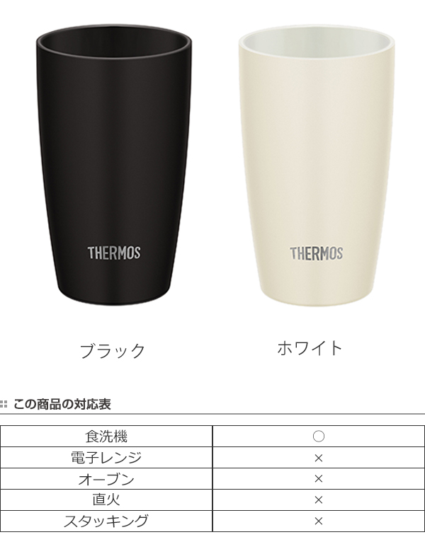 dショッピング |タンブラー サーモス thermos 340ml 真空断熱 ステンレス製 （ 食洗機対応 ステンレスタンブラー 保温 保冷 マグカップ  持ち手 取っ手 なし カップ 保温タンブラー 真空二重構造 コップ ） 【 ブラック 】 | カテゴリ：コップの販売できる商品 ...