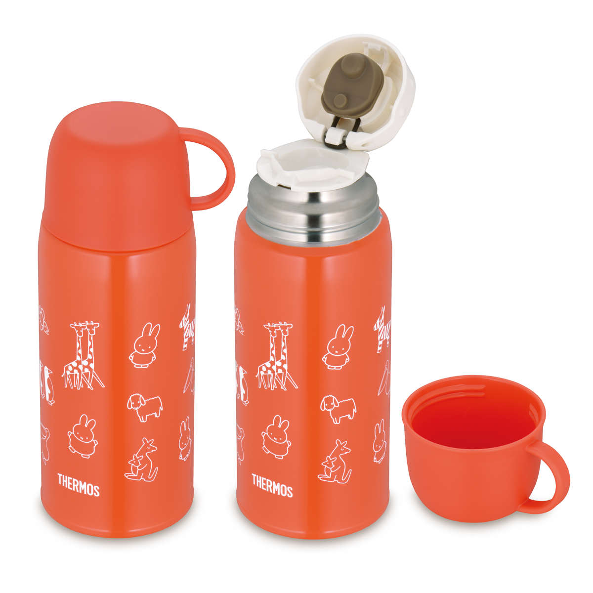 サーモス 水筒 600ml 2way ストロー コップ ミッフィー ステンレス FJO-601WFB （ THERMOS miffy 保冷 保温  スポーツドリンク対応 ワンタッチ キッズ ストローボトル コップ飲み 子供用水筒 キッズボトル 子供 ）