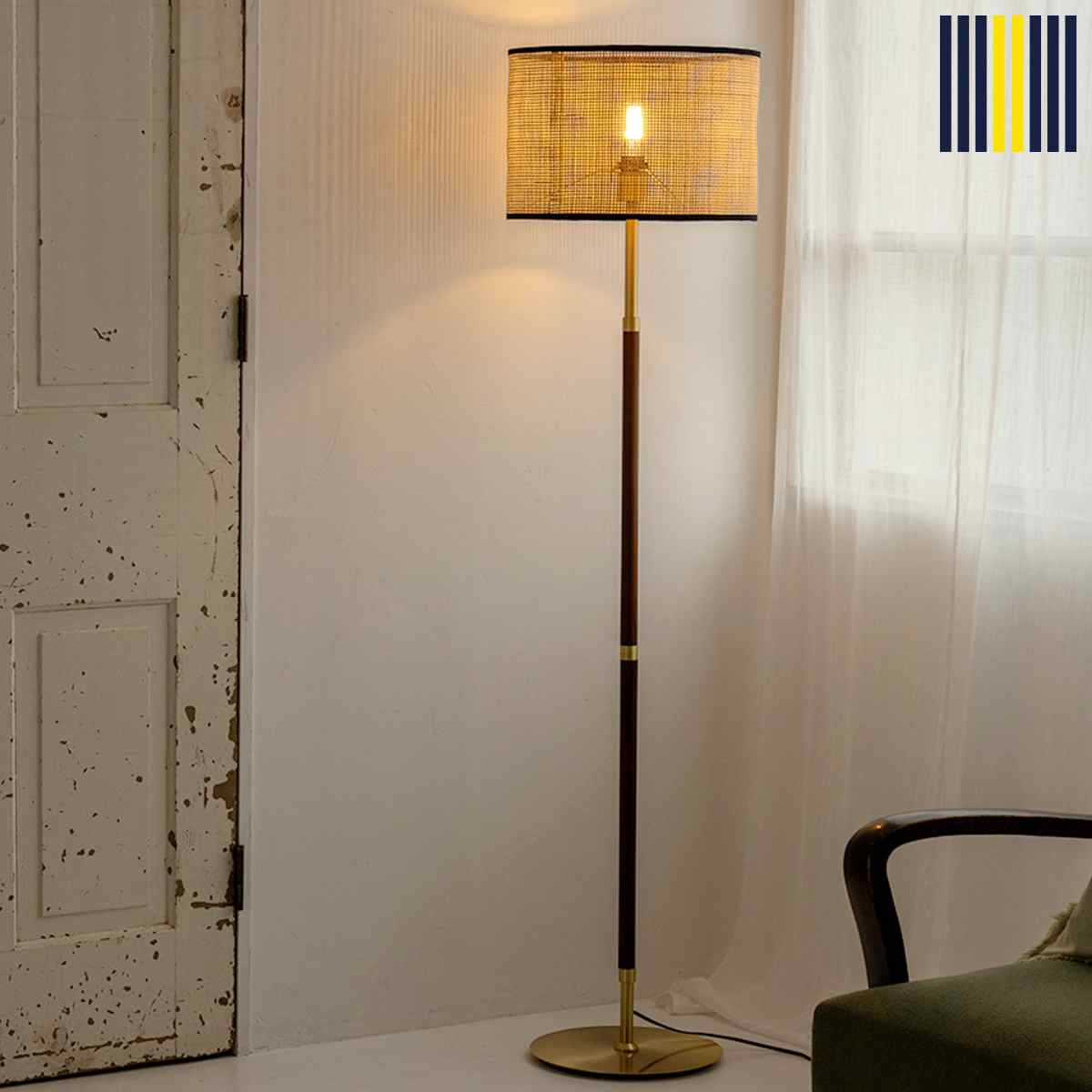 フロアライト 1灯 LED対応 BALINESE 間接照明 gram eight グラムエイト （ バリニーズ 照明 ライト ランプ ラタン シェード LED 照明器具 北欧 レトロ クラシック おしゃれ ホテルライク ）