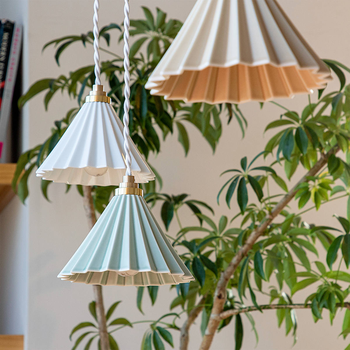 ペンダントライト 1灯 LED電球付き ORIGAMI LAMP オリガミランプ gram eight グラムエイト ( シーリングライト 照明器具 オリガミランプペンダント PENDANT 照明 LED おしゃれ ドリッパー ) 【ブラウンコード マットピンク】 ブラウンコード マットピンク