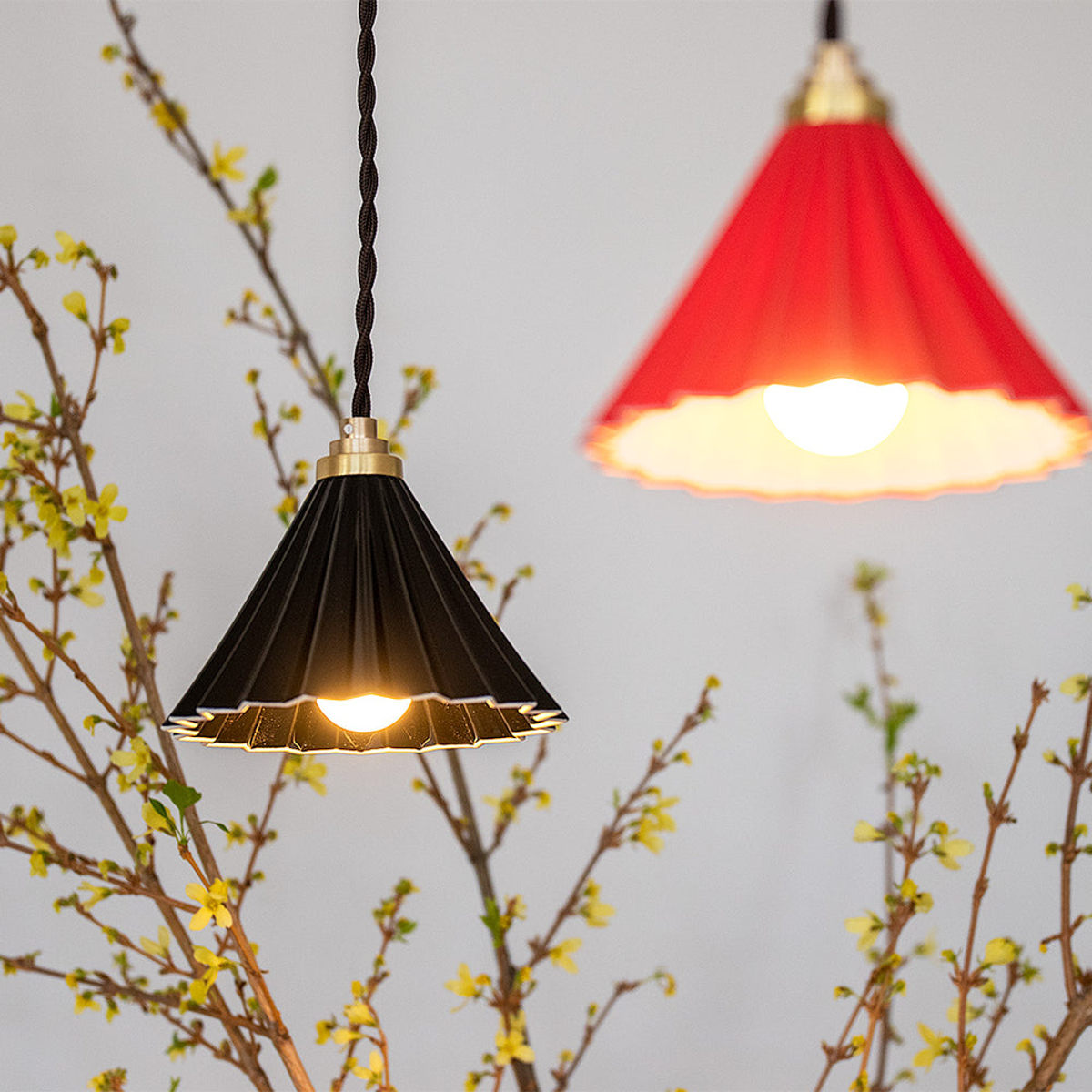 ペンダントライト 1灯 LED電球付き ORIGAMI LAMP オリガミランプ gram eight グラムエイト ( シーリングライト 照明器具 オリガミランプペンダント PENDANT 照明 LED おしゃれ ドリッパー ) 【ブラウンコード マットピンク】 ブラウンコード マットピンク